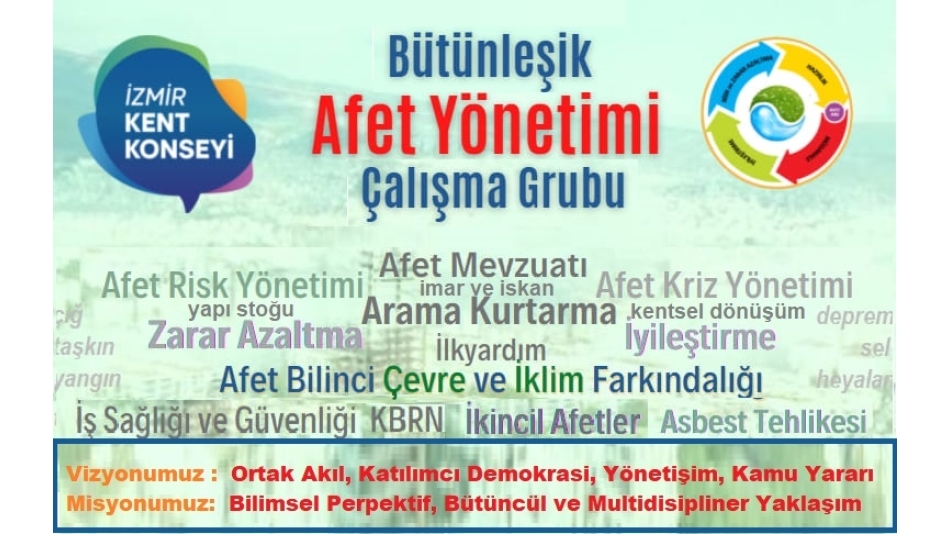 İzmir K.K. Bütünleşik Afet Yönetimi Çalışma Grubumuz Kuruldu